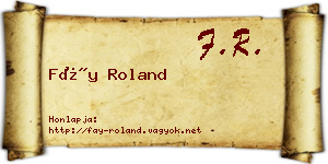 Fáy Roland névjegykártya